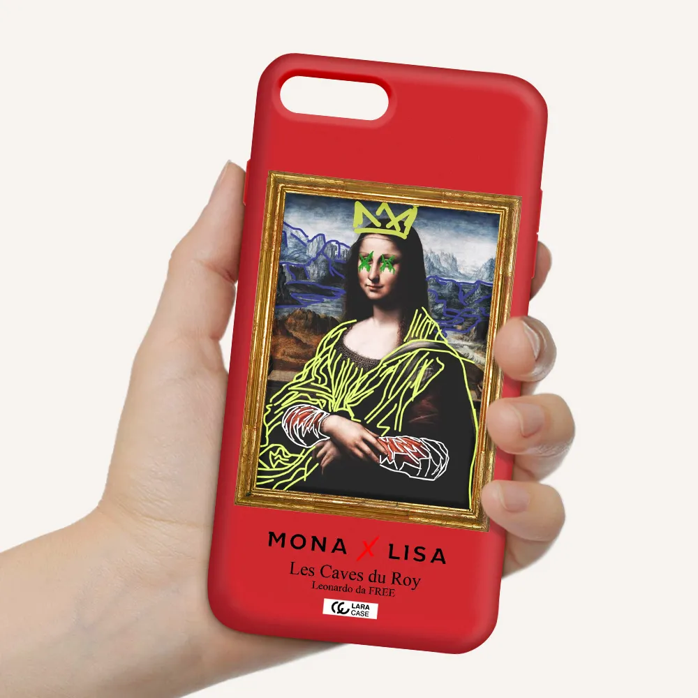 Monalisa Pop Art Apple iPhone 8 plus Silicone Imperial Red Case