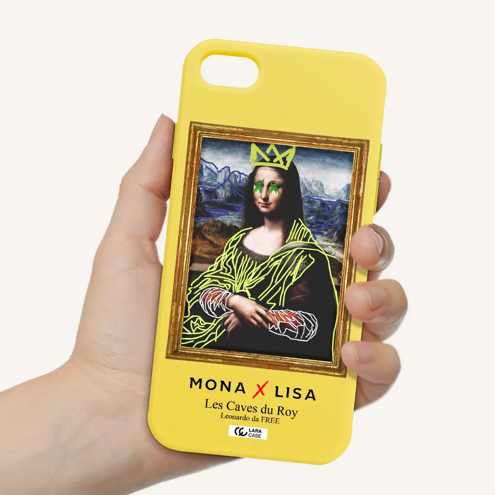 Monalisa Pop Art Apple iPhone 8 Silicone canary yellow Case