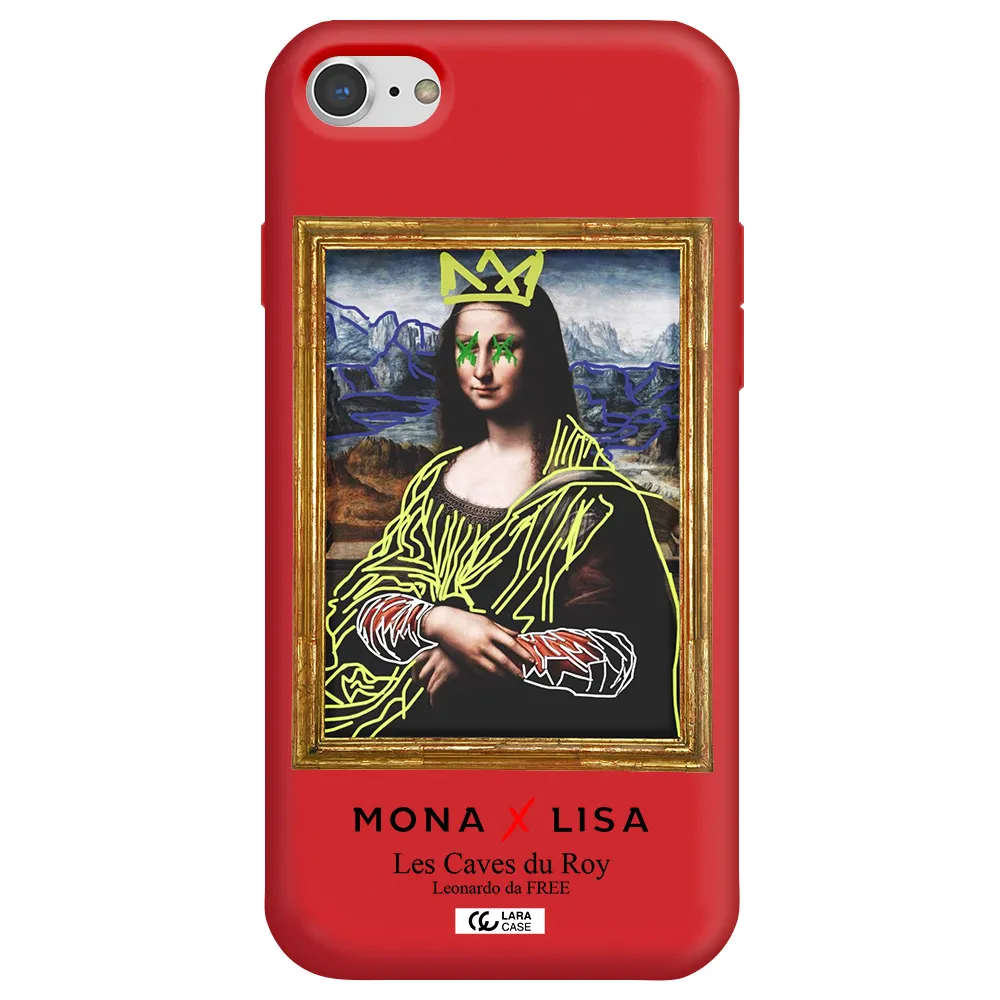 Monalisa Pop Art Apple iPhone 8 Silicone Imperial Red Case