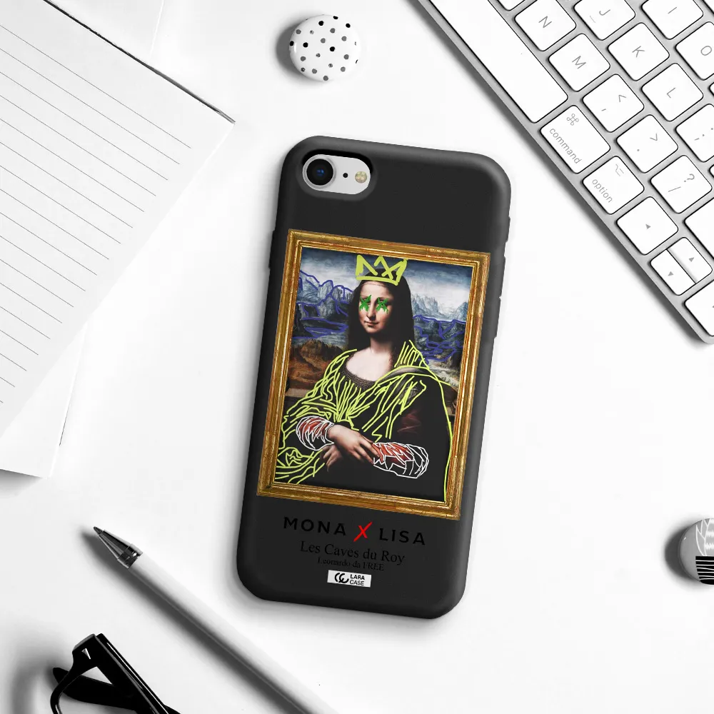 Monalisa Pop Art Apple iPhone se 2020 Silicone black Case