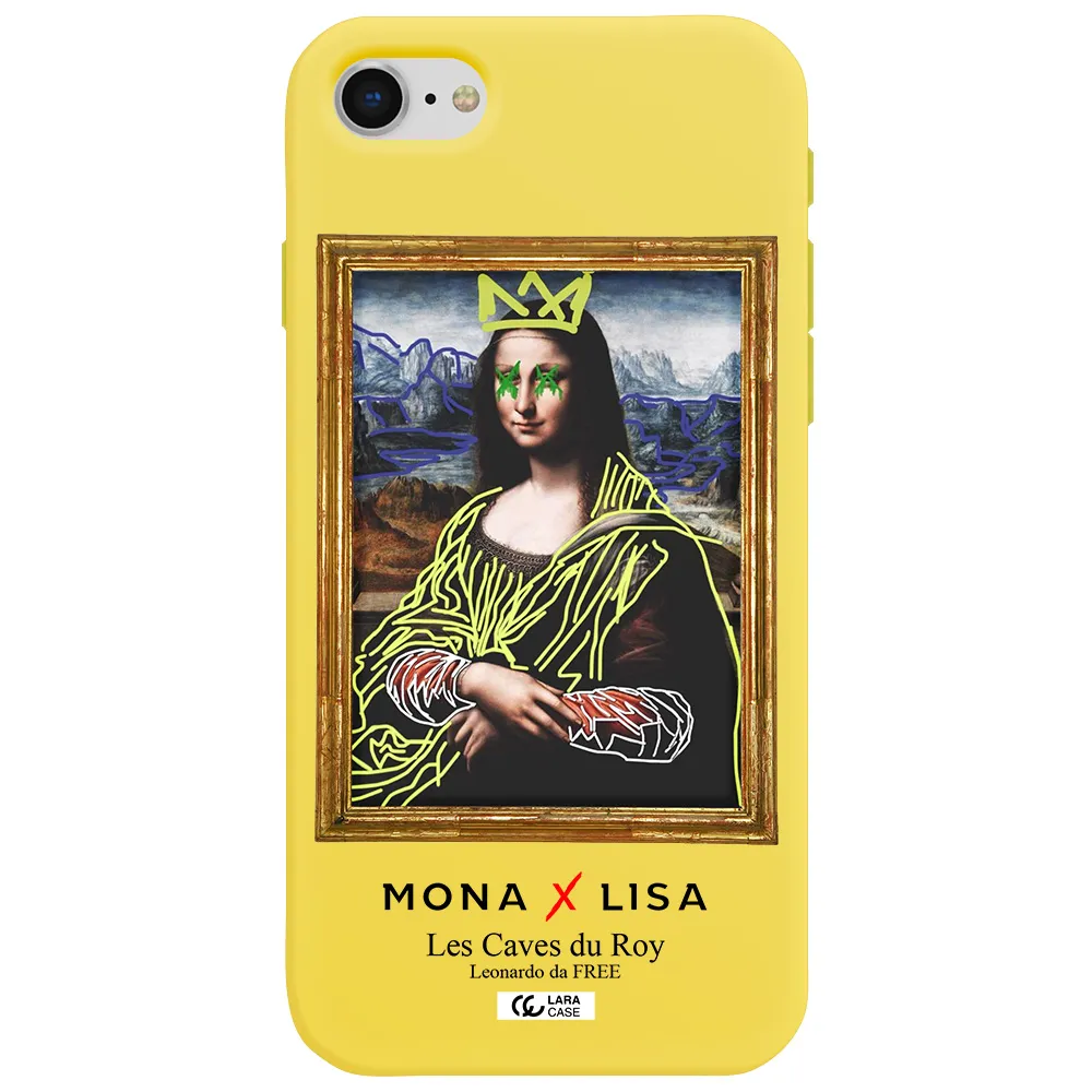 Monalisa Pop Art Apple iPhone se 2020 Silicone canary yellow Case