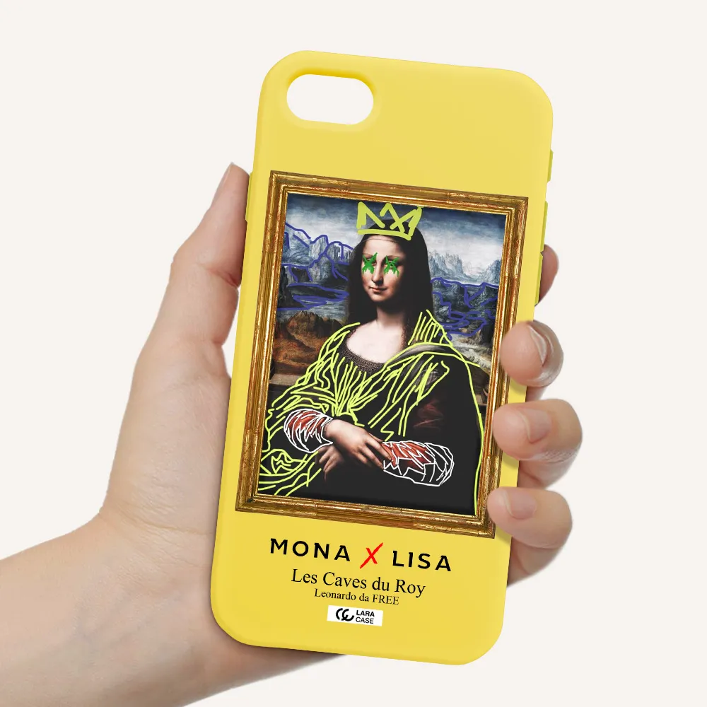 Monalisa Pop Art Apple iPhone se 2020 Silicone canary yellow Case