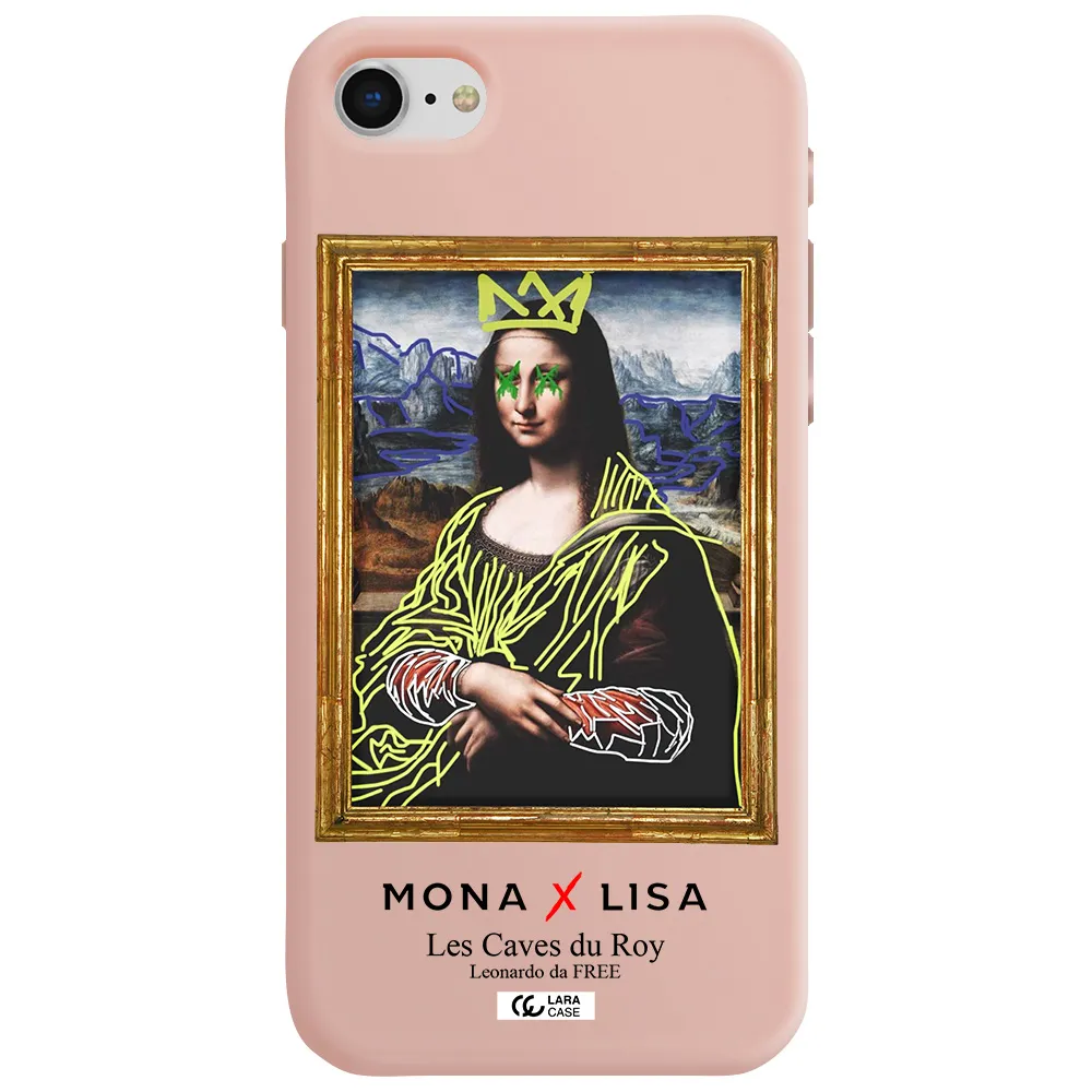 Monalisa Pop Art Apple iPhone se 2020 Silicone pastel pink Case