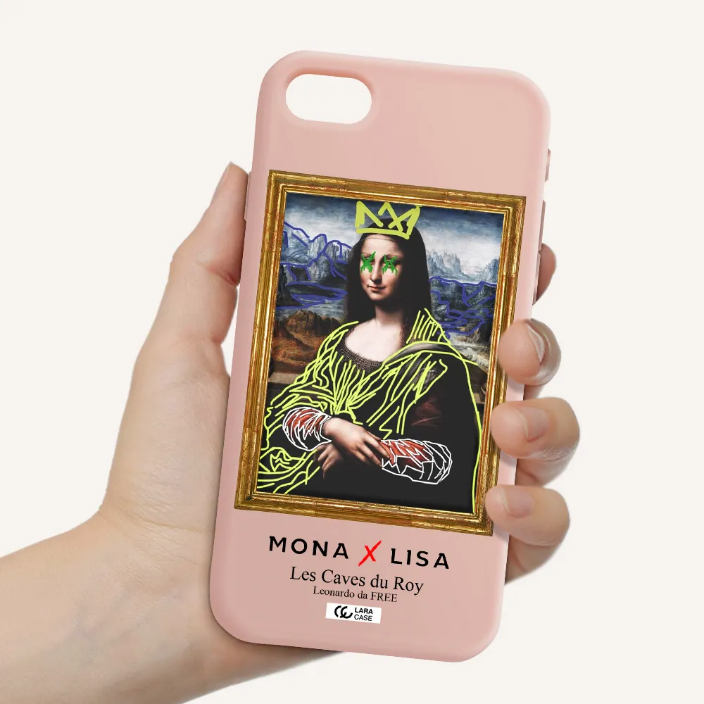 Monalisa Pop Art Apple iPhone se 2020 Silicone pastel pink Case