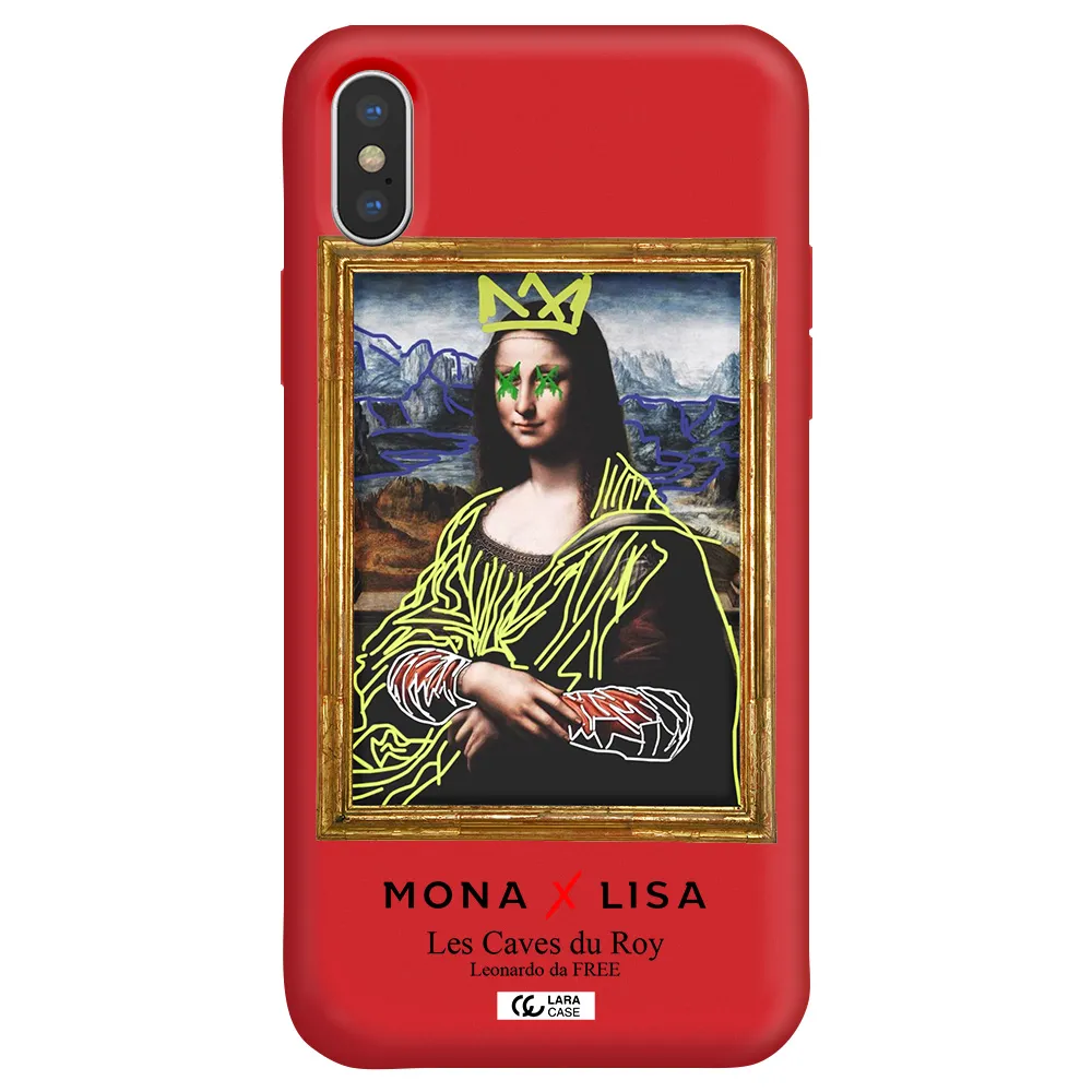 Monalisa Pop Art Apple iPhone X Silicone Imperial Red Case