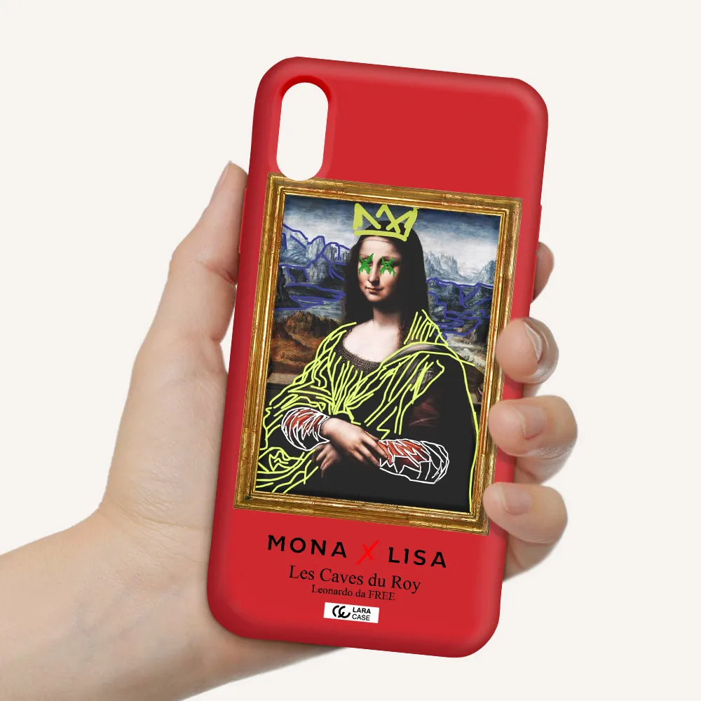 Monalisa Pop Art Apple iPhone X Silicone Imperial Red Case