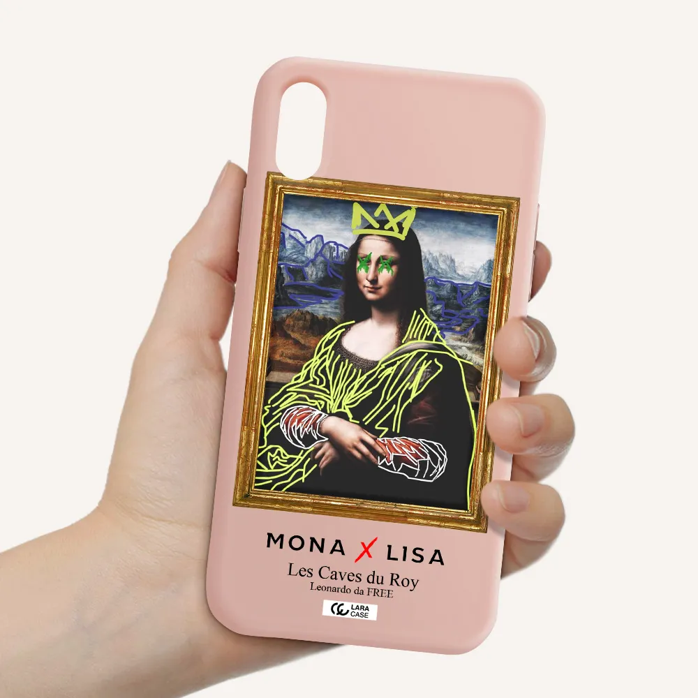 Monalisa Pop Art Apple iPhone X Silicone pastel pink Case