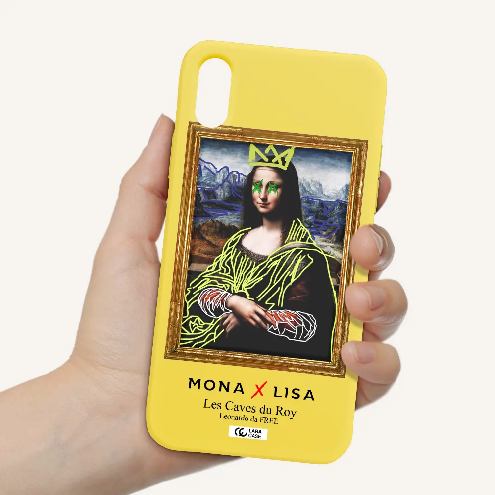 Monalisa Pop Art Apple iPhone XS Silicone canary yellow Case