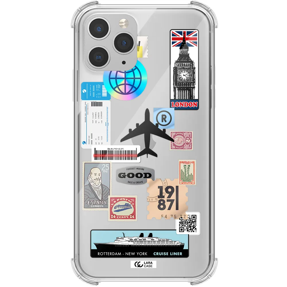 Stamp Stickers Apple iPhone 11 pro max Clear PC Case