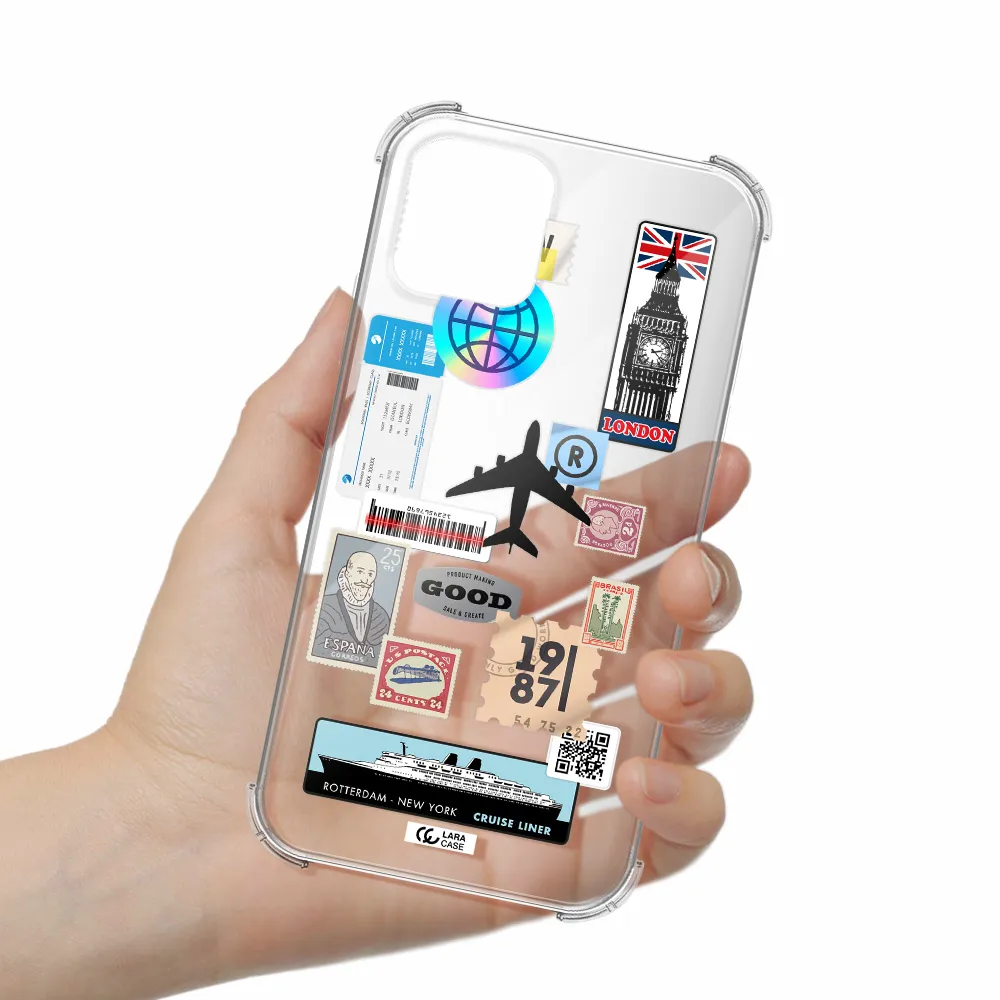 Stamp Stickers Apple iPhone 11 pro max Clear PC Case