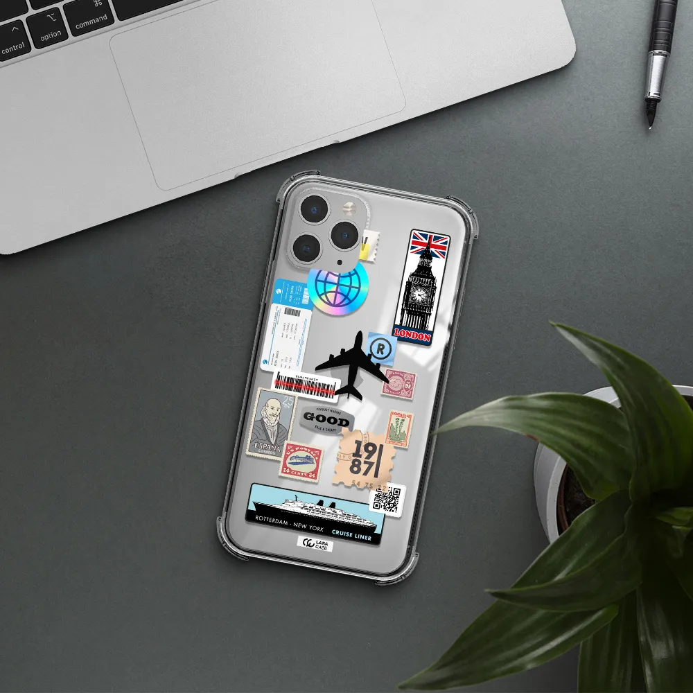 Stamp Stickers Apple iPhone 11 pro max Clear PC Case