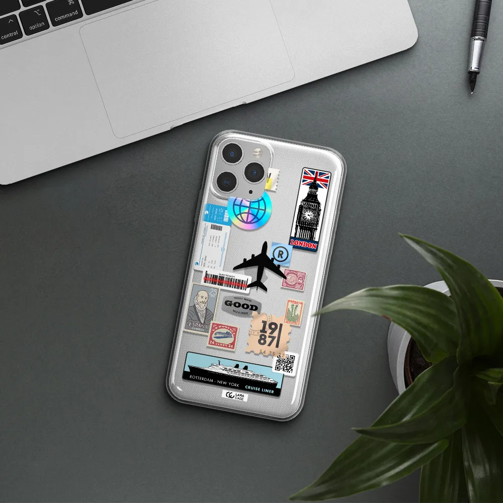 Stamp Stickers Apple iPhone 11 pro max Clear TPU Case