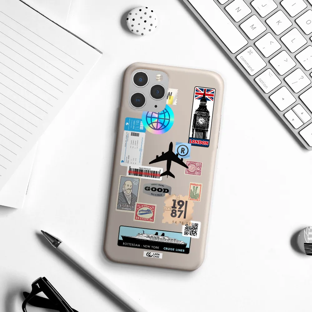 Stamp Stickers Apple iPhone 11 pro Silicone Stone Case