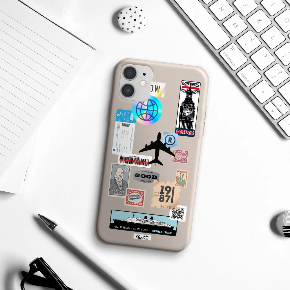 Stamp Stickers Apple iPhone 11 Silicone Stone Case