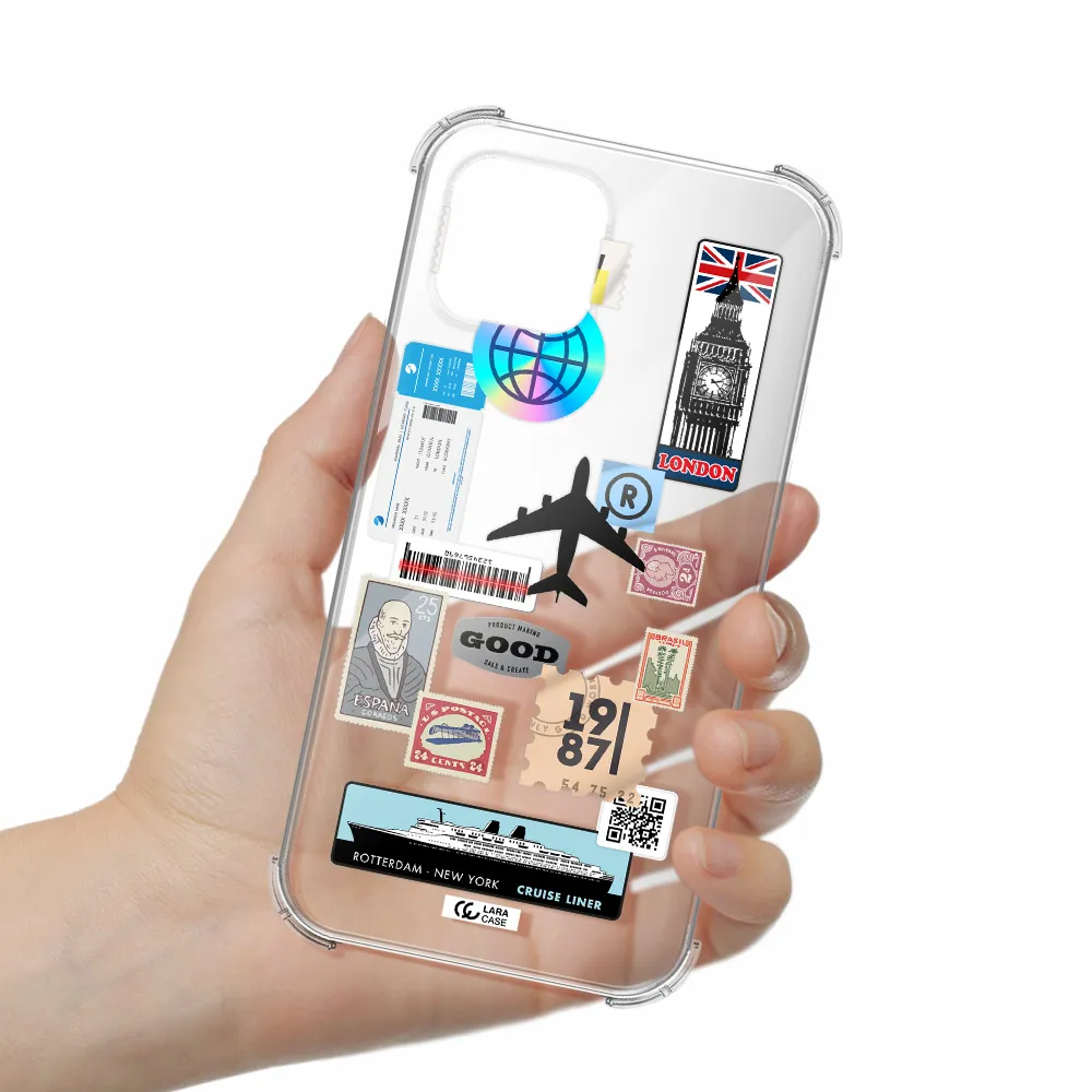 Stamp Stickers Apple iPhone 12 Clear PC Case