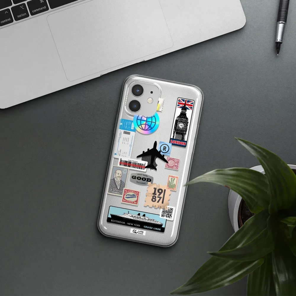 Stamp Stickers Apple iPhone 12 Clear TPU Case