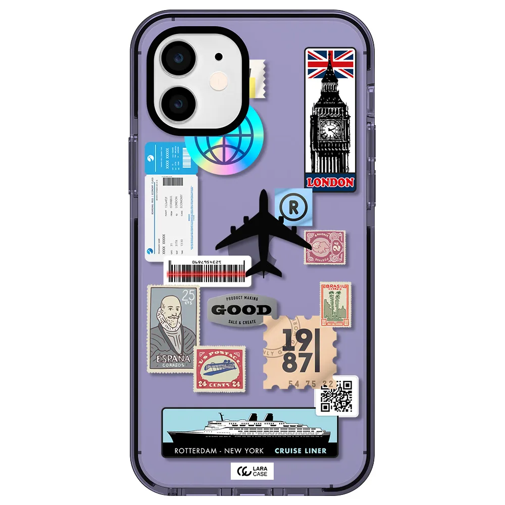 Stamp Stickers Apple iPhone 12 impact Lilac Case