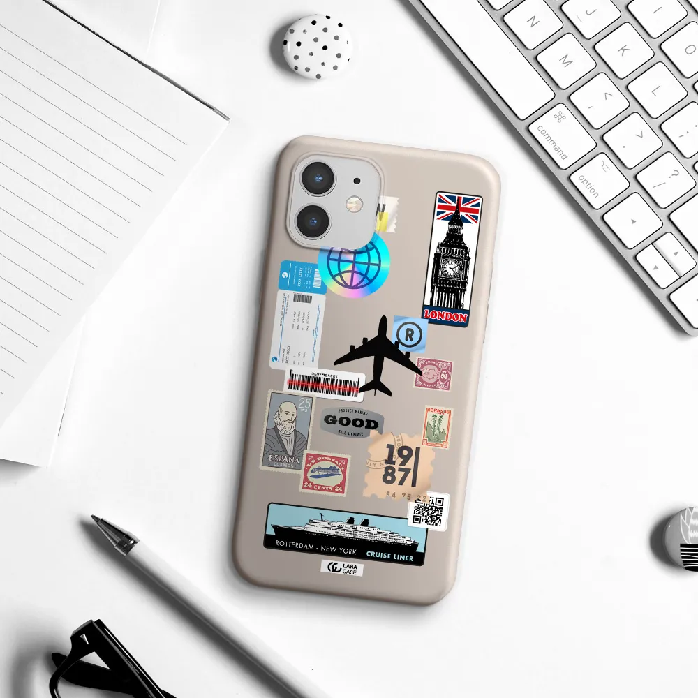 Stamp Stickers Apple iPhone 12 mini Silicone Stone Case