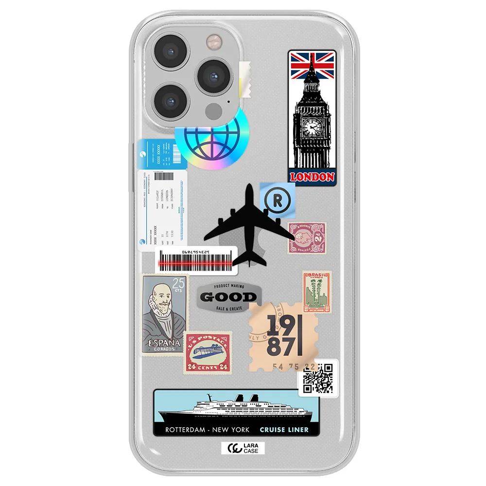 Stamp Stickers Apple iPhone 12 pro max Clear TPU Case