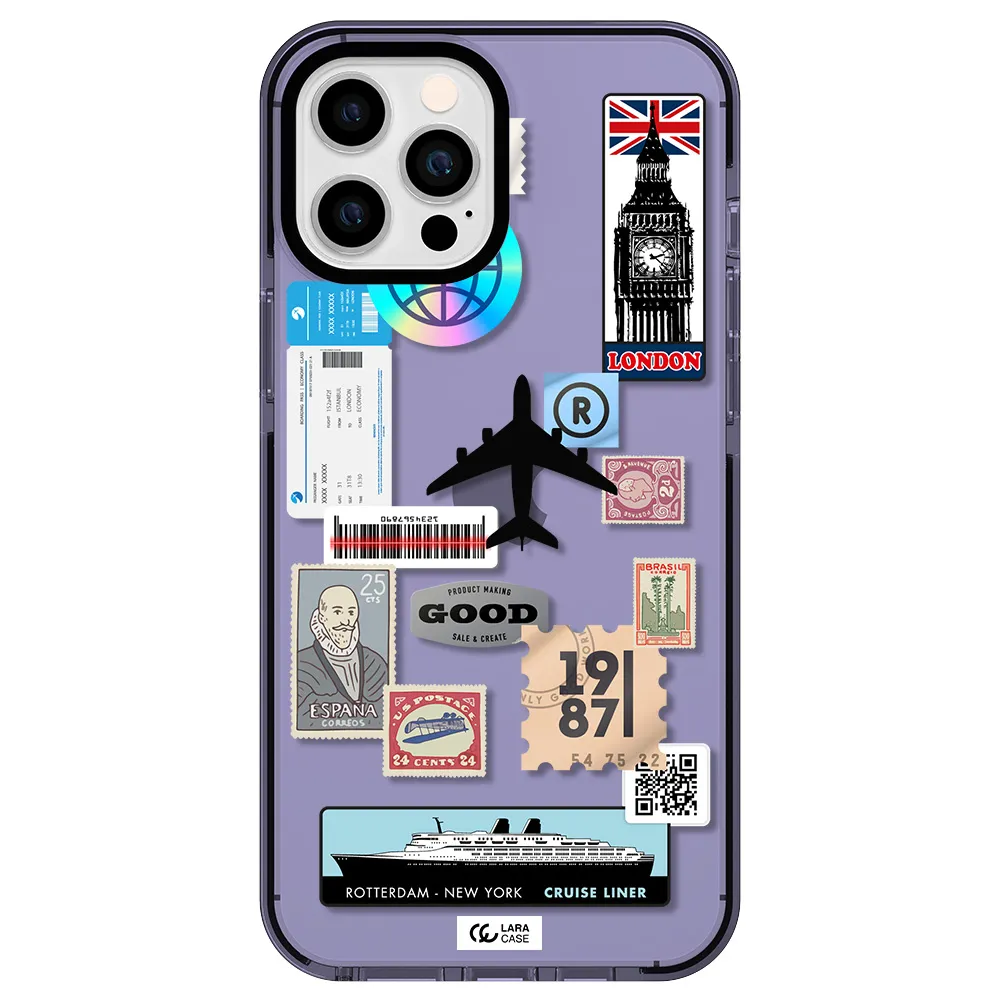 Stamp Stickers Apple iPhone 12 pro max impact Lilac Case