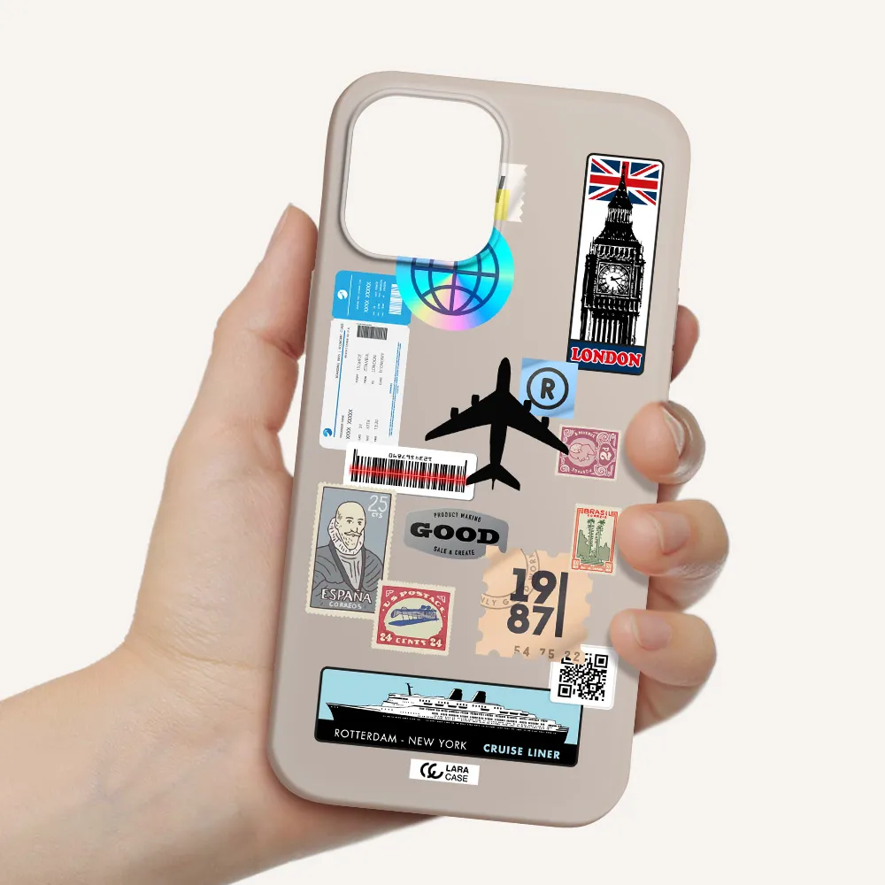Stamp Stickers Apple iPhone 12 pro Silicone Stone Case