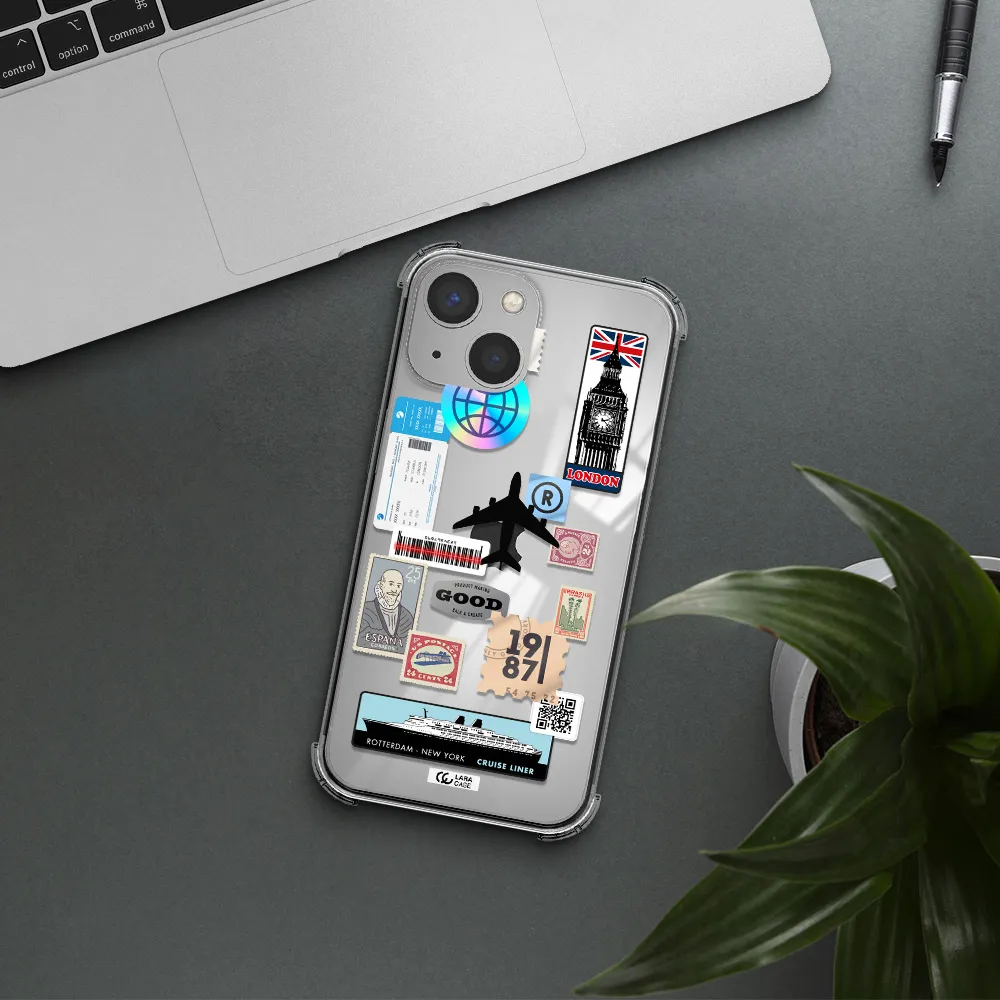 Stamp Stickers Apple iPhone 13 Clear PC Case