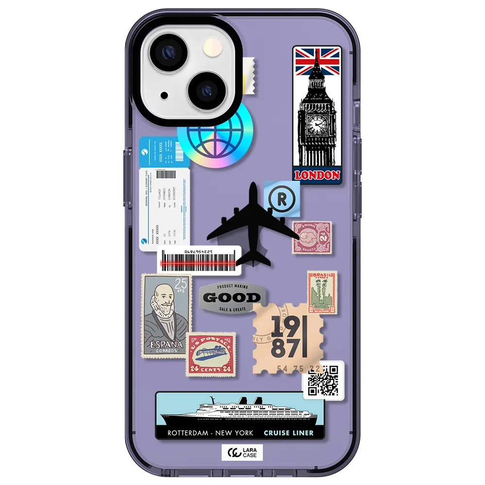 Stamp Stickers Apple iPhone 13 impact Lilac Case