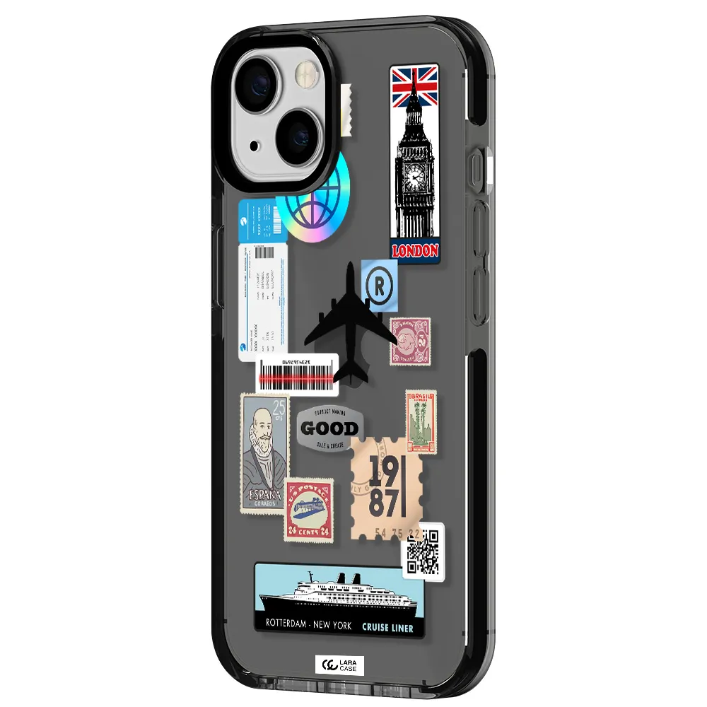 Stamp Stickers Apple iPhone 13 impact Smoke Black Case