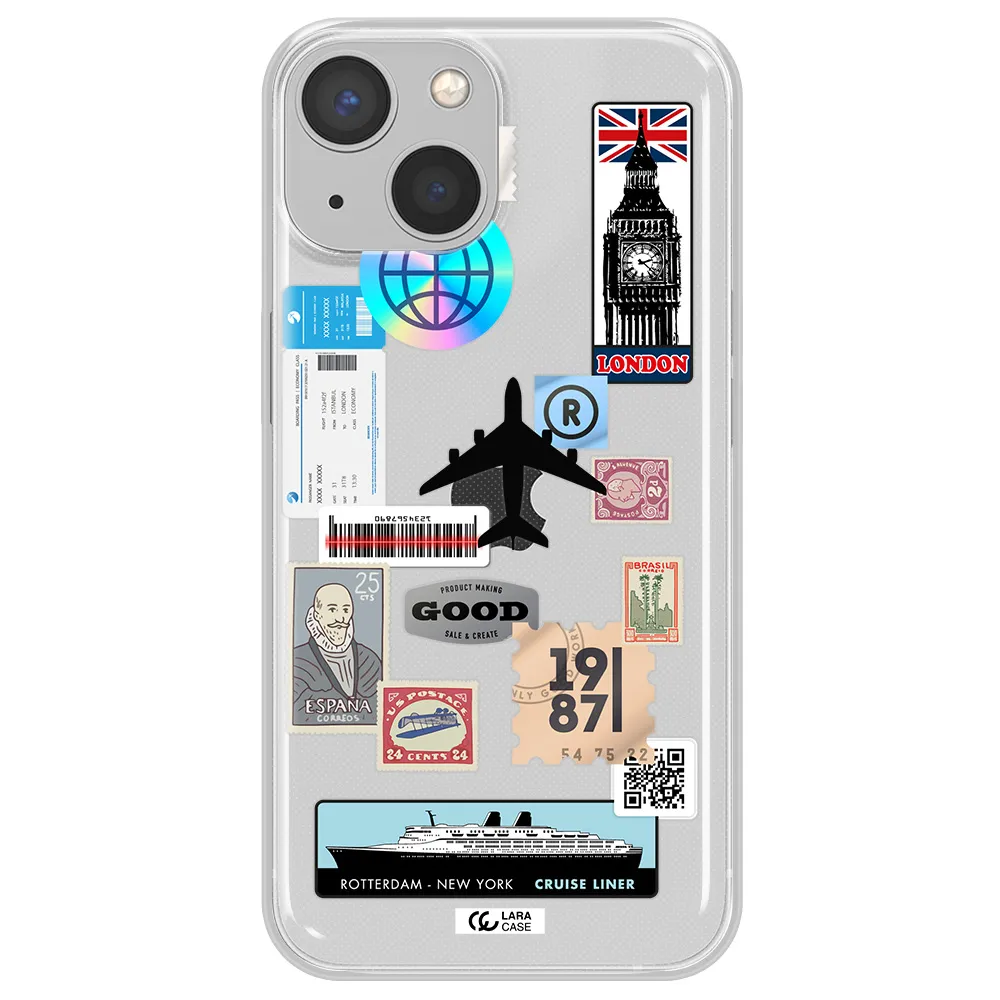 Stamp Stickers Apple iPhone 13 mini Clear TPU Case