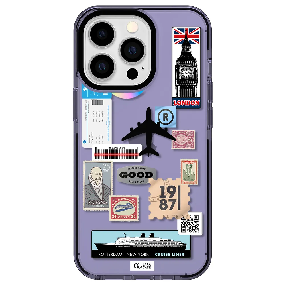 Stamp Stickers Apple iPhone 13 Pro impact Lilac Case