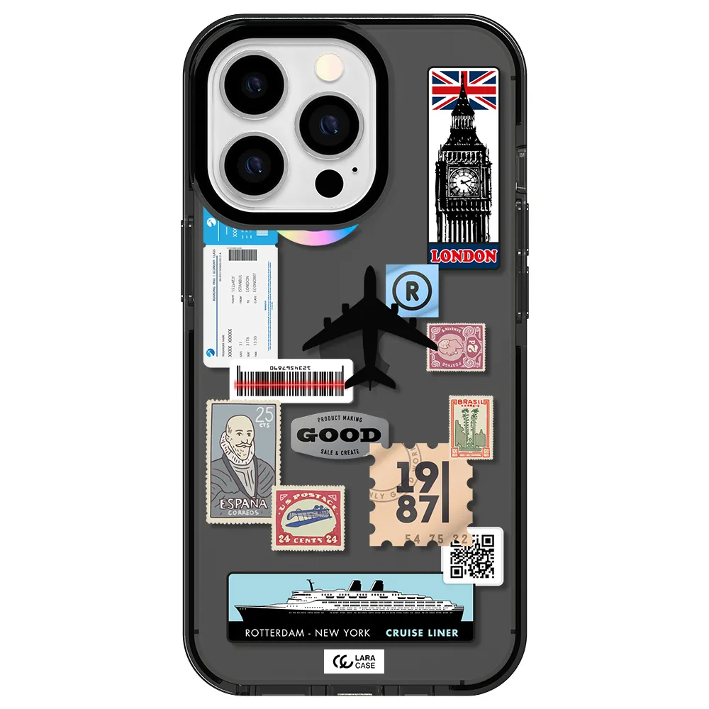 Stamp Stickers Apple iPhone 13 Pro impact Smoke Black Case