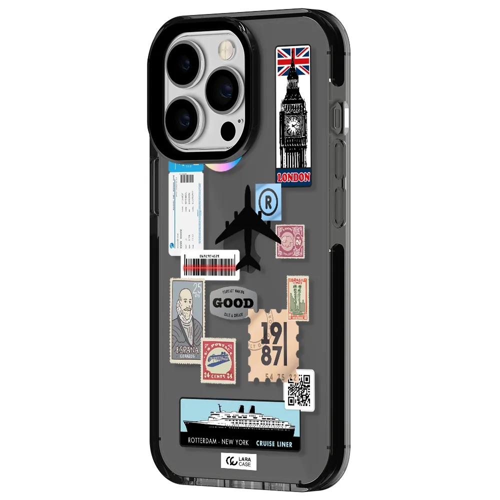 Stamp Stickers Apple iPhone 13 Pro impact Smoke Black Case
