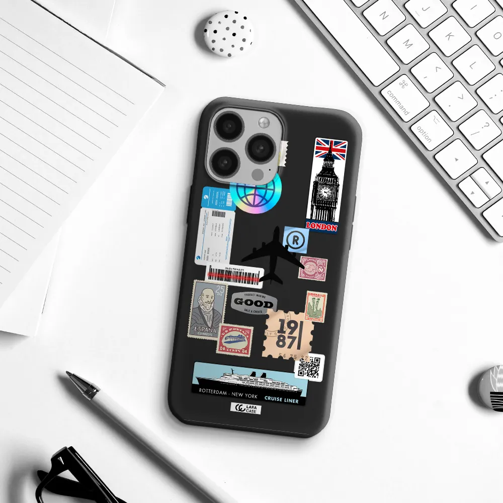 Stamp Stickers Apple iPhone 13 Pro Max Silicone black Case