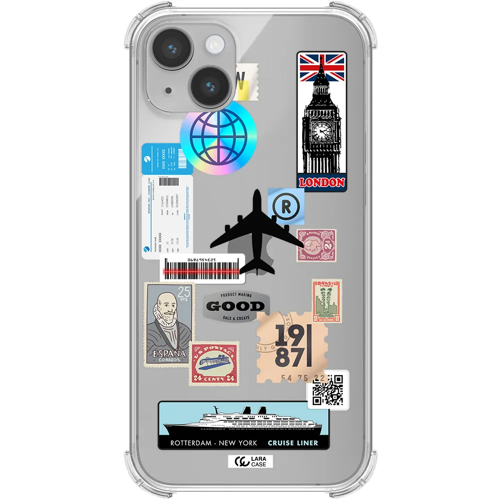Stamp Stickers Apple iPhone 14 Clear PC Case