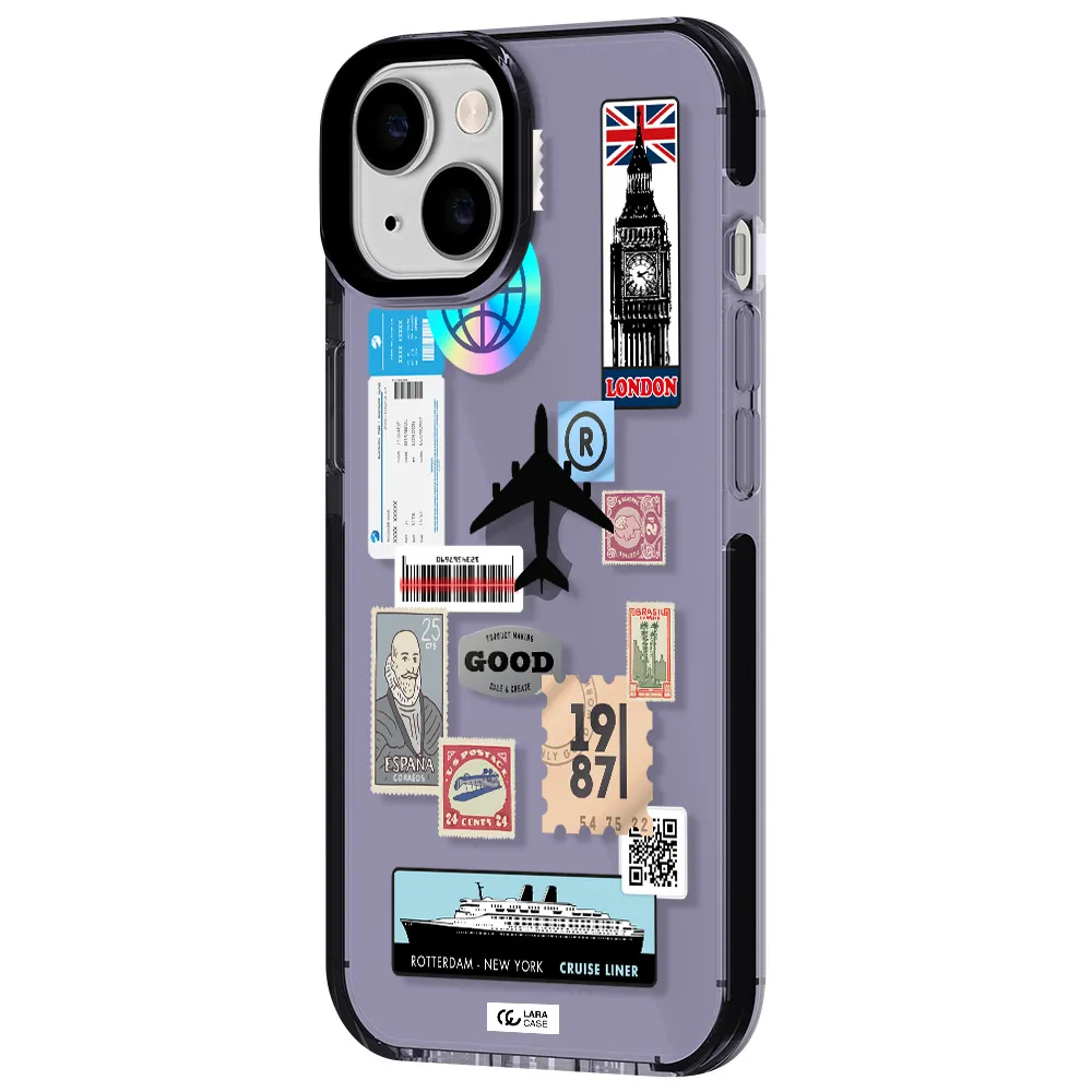 Stamp Stickers Apple iPhone 14 impact Lilac Case