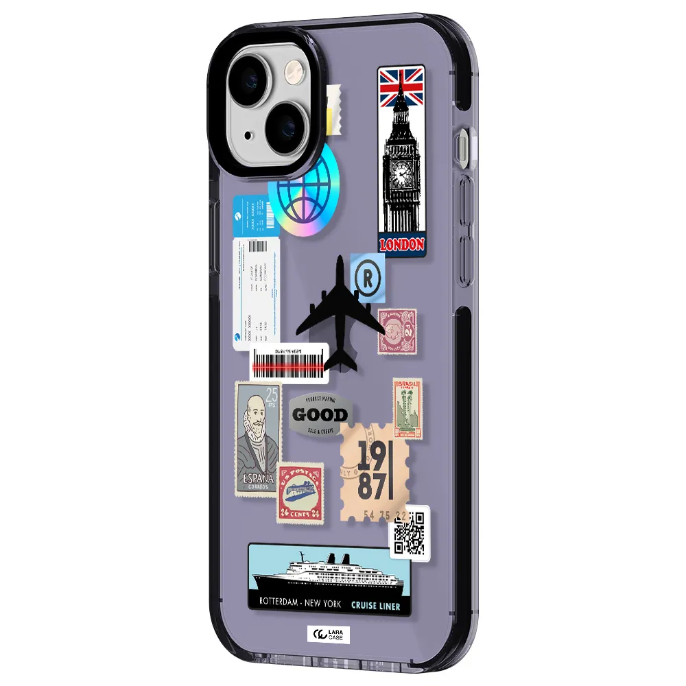 Stamp Stickers Apple iPhone 14 plus impact Lilac Case