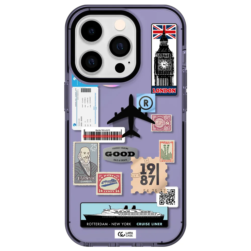 Stamp Stickers Apple iPhone 14 pro impact Lilac Case
