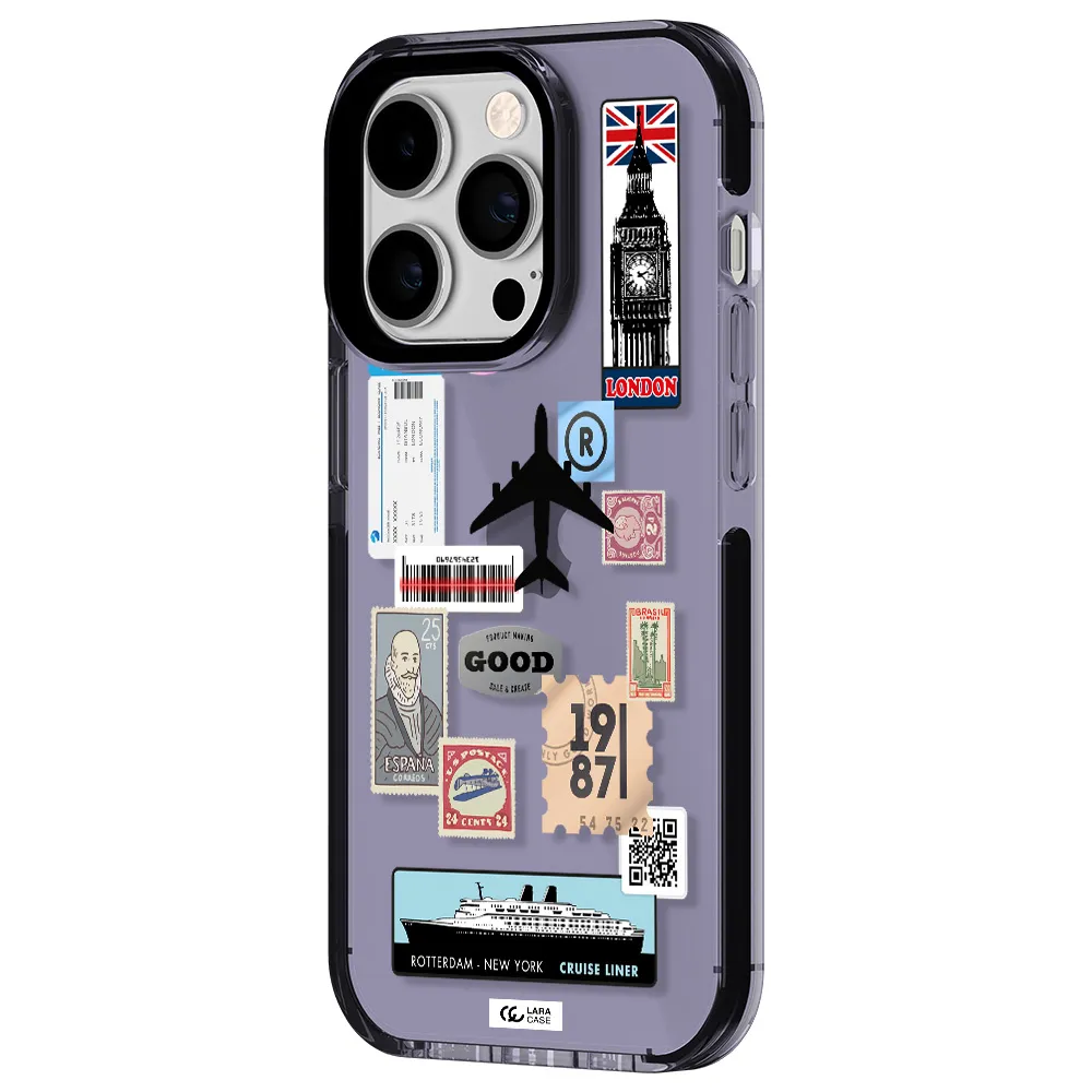 Stamp Stickers Apple iPhone 14 pro impact Lilac Case