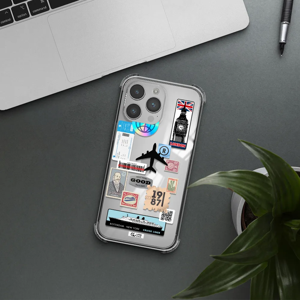 Stamp Stickers Apple iPhone 14 pro max Clear PC Case