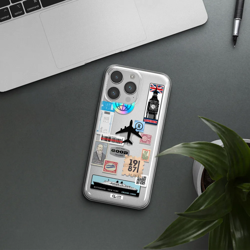 Stamp Stickers Apple iPhone 14 pro max Clear TPU Case