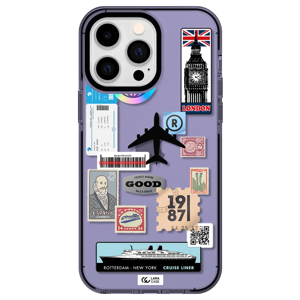 Stamp Stickers Apple iPhone 14 pro max impact Lilac Case