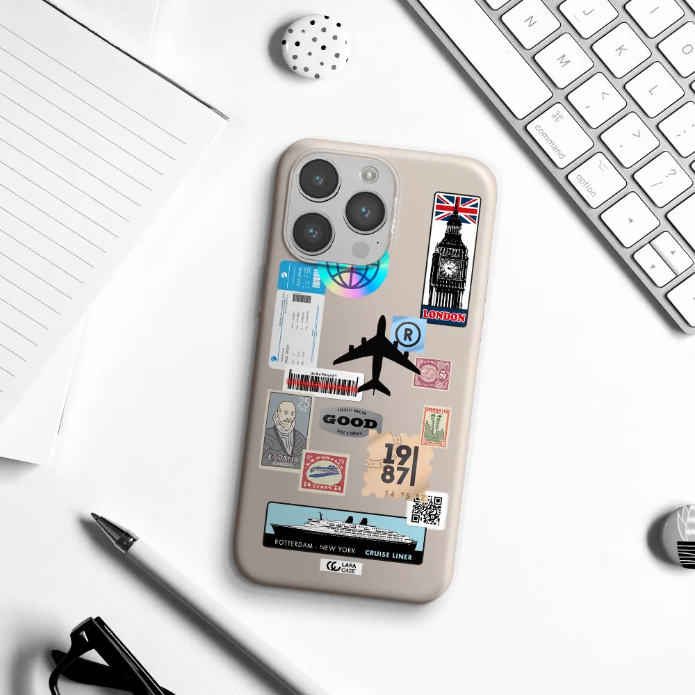 Stamp Stickers Apple iPhone 14 pro Silicone Stone Case