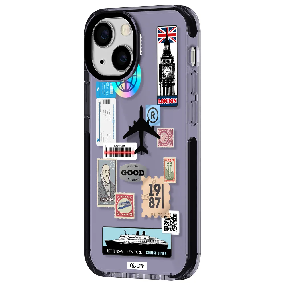 Stamp Stickers Apple iPhone 15 impact Lilac Case
