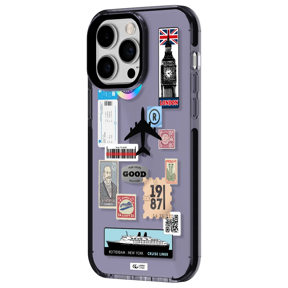 Stamp Stickers Apple iPhone 15 Pro impact Lilac Case