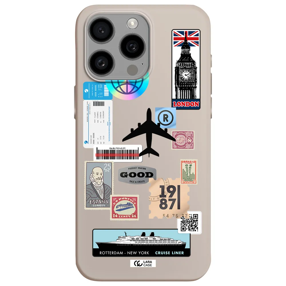 Stamp Stickers Apple Iphone 15 Pro max Silicone Stone Case