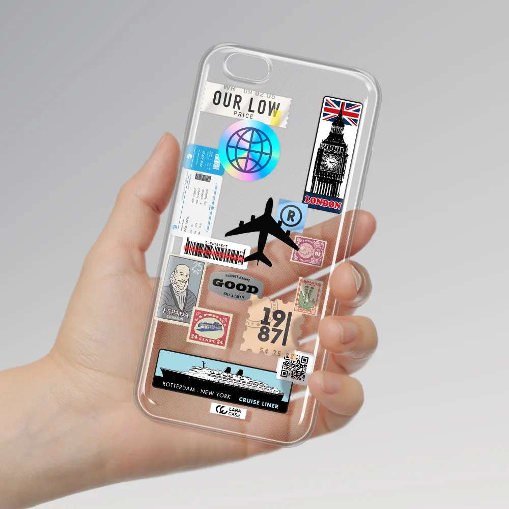 Stamp Stickers Apple iPhone 6 s plus Clear TPU Case