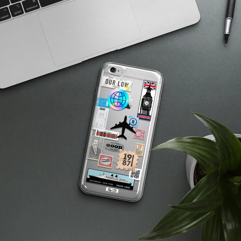 Stamp Stickers Apple iPhone 6 s plus Clear TPU Case