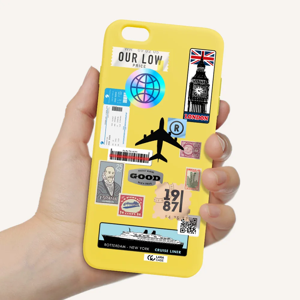 Stamp Stickers Apple iPhone 6 s plus Silicone canary yellow Case