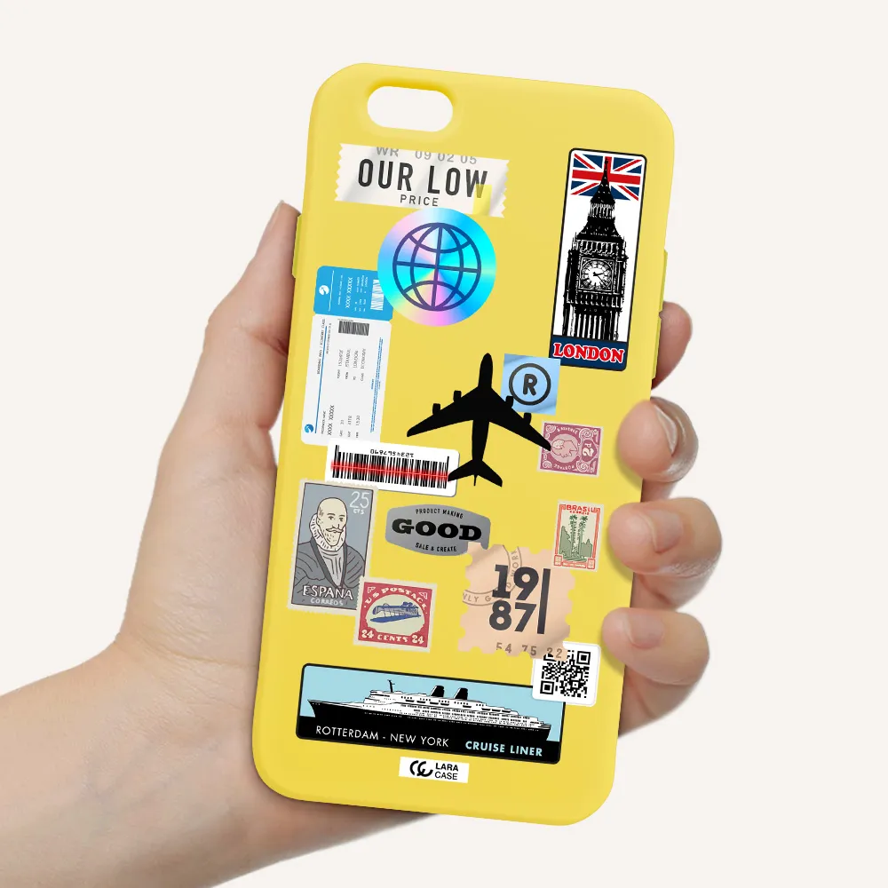Stamp Stickers Apple iPhone 6 Silicone canary yellow Case