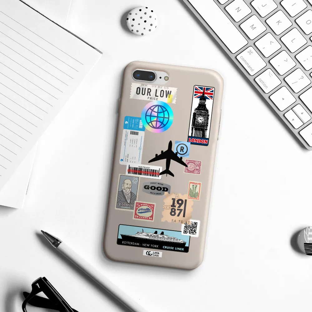 Stamp Stickers Apple iPhone 7 plus Silicone Stone Case